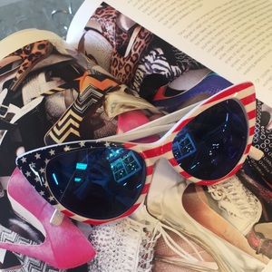 Vintage inspired American flag cat eye sunglasses
